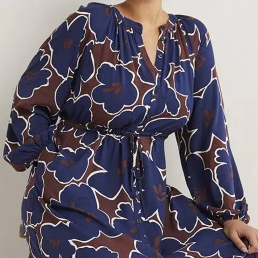 BODEN Floral Tie Front Dress - Picture 3 of 8